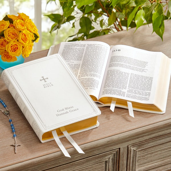 Personalized Bible - Catholic Bible - New & Old Testament - Gift of Faith - Customized with Message - New Revised Standard Version - NRSV