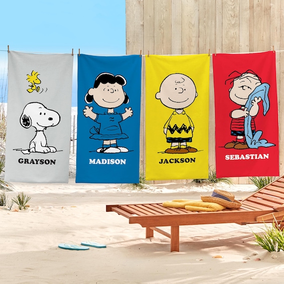 Personalized PEANUTS® Beach Towel - Snoopy™ Beach Towel - Custom PEANUTS® Gang Towel - Choose From 2 Sizes - 8 PEANUTS Characters Available