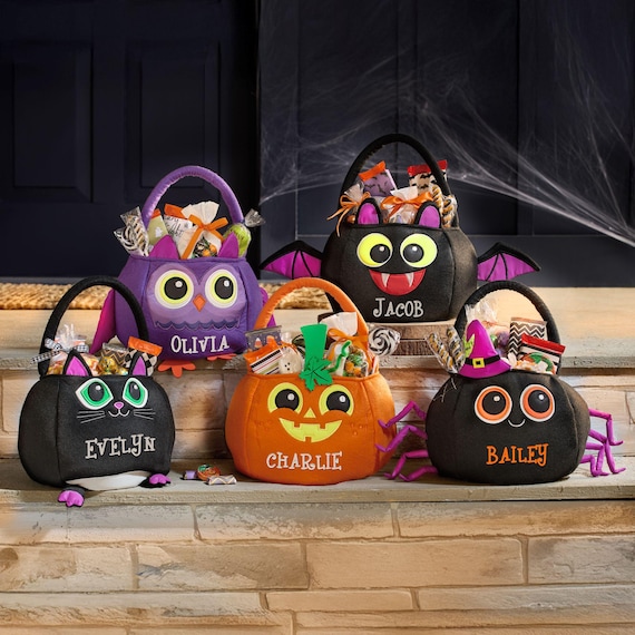 Personalized Reflective Halloween Treat Bag - Trick-or-Treat Bag - Reflective Treat Bag - For Kids - 8" Hx6 D - Available In 5 Designs
