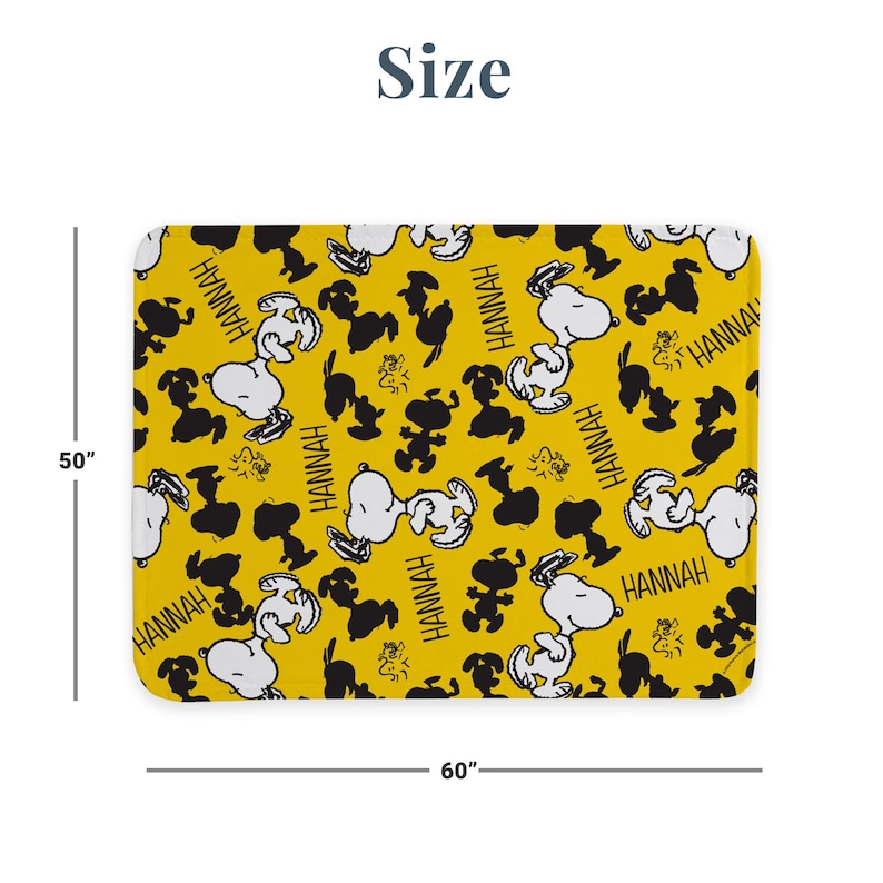 Personalized Peanuts All Over Snoopy Pattern Plush Blanket - 50x60 - Snoopy Blanket - Snoopy and Woodstock - Available in 4 Colors image 3