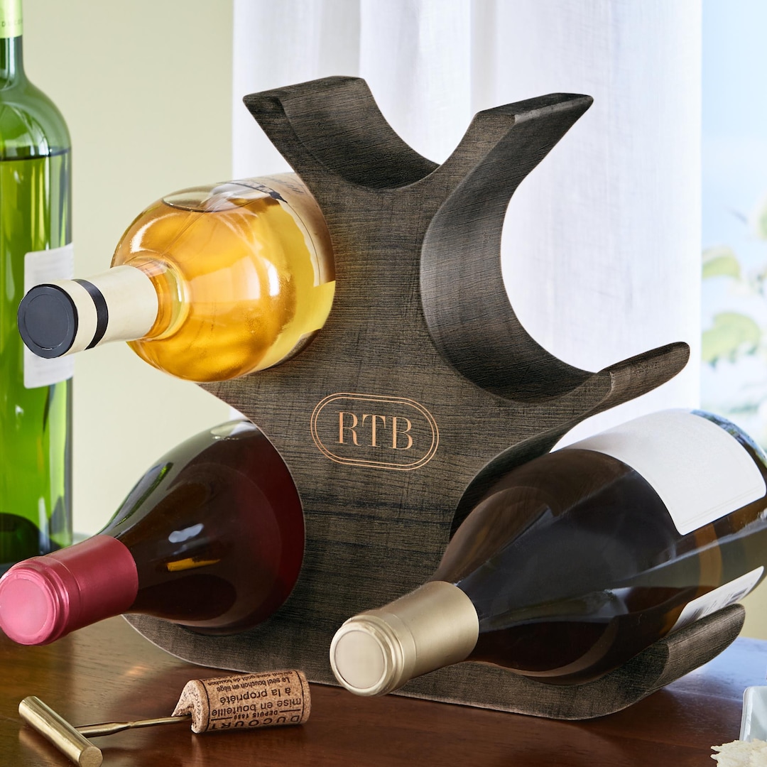 Personalized Wood Wine Tree: Countertop Wine Rack - 9 Designs - Etsy