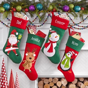 Personalized Christmas Stocking – Holiday Décor With Embroidered Name –  Family Christmas Stockings - Choose From 4 Characters