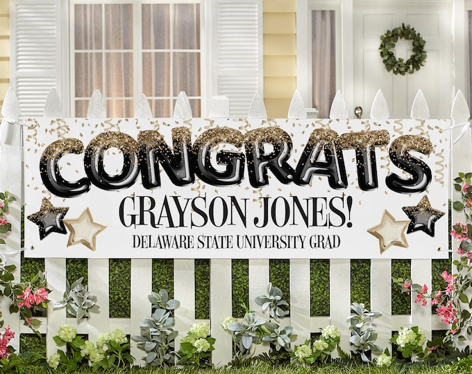 Personalized Graduation Banner – Class of 2026 - Congrats Party Décor - Choose 6 ft., 8ft., or 10ft.