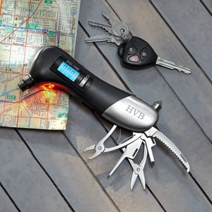 Personalized 9-in-1 Auto Emergency Tool - Multi-function Tool for Cars - Auto Safety Tool - Gift For Him - Customize with Initials