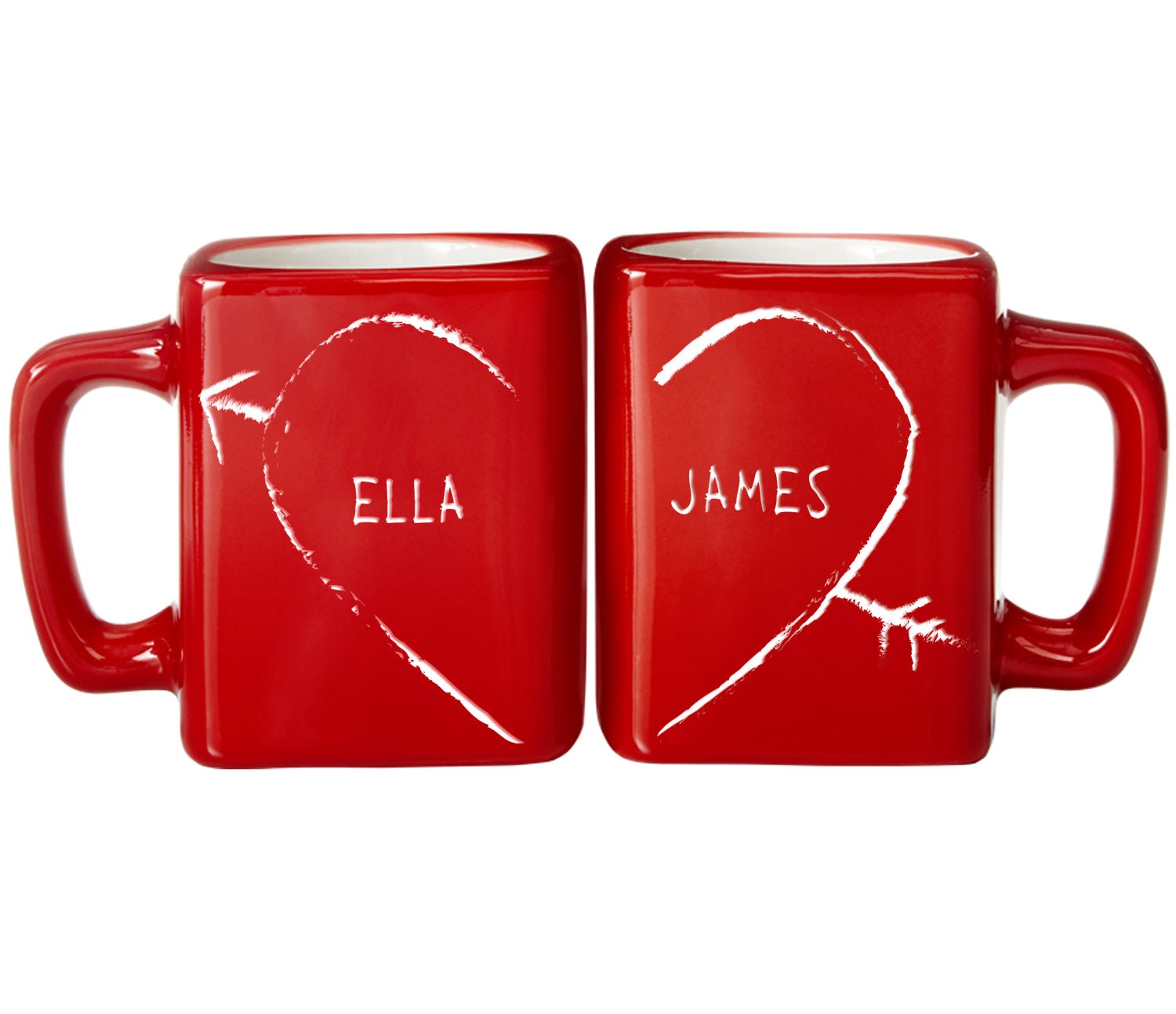 Personalized Coffee Mug Set - Valentine&#39;s Day Gift For Couples - Personalized Gift For Couples - Coffee Mug - Mug Set of 2- Each Holds 8 oz