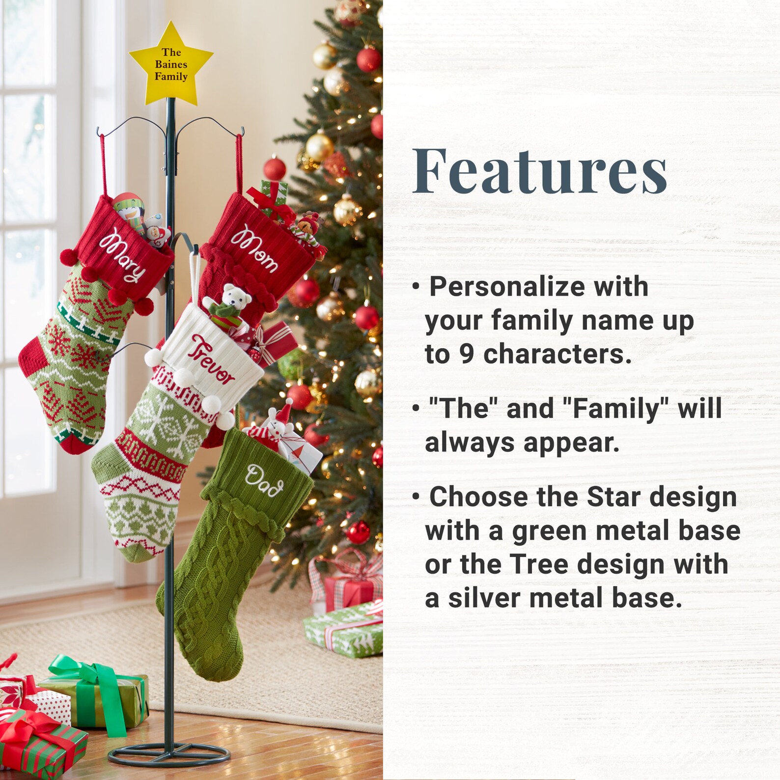 Personalized Metal Stocking Holder Keepsake Holiday Décor Etsy