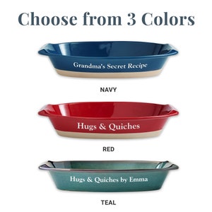 Personalized Ceramic Casserole Baking Dish - Stoneware Serving Dish ...
