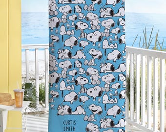 Personalized Peanuts Giggles and Laughs Beach Towel - Snoopy™ Beach Towel - Snoopy and Woodstock Towel