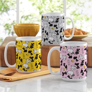 Personalized Snoopy Character Mug - PEANUTS Character Mug - Snoopy Coffee Mug - Available in 11oz or 15oz - Choose From 4 Colors