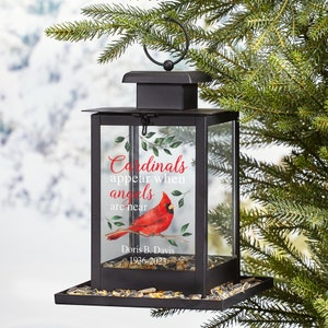 Personalized Cardinals Appear When Angels are Near Bird Feeder - In Sympathy - Remembrance Gift - For The Bird Lovers - Garden Memorial