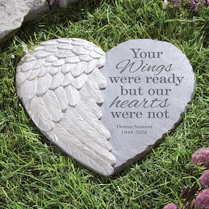 Personalized Memorial Garden Stone - Wings of Love Sympathy Gift