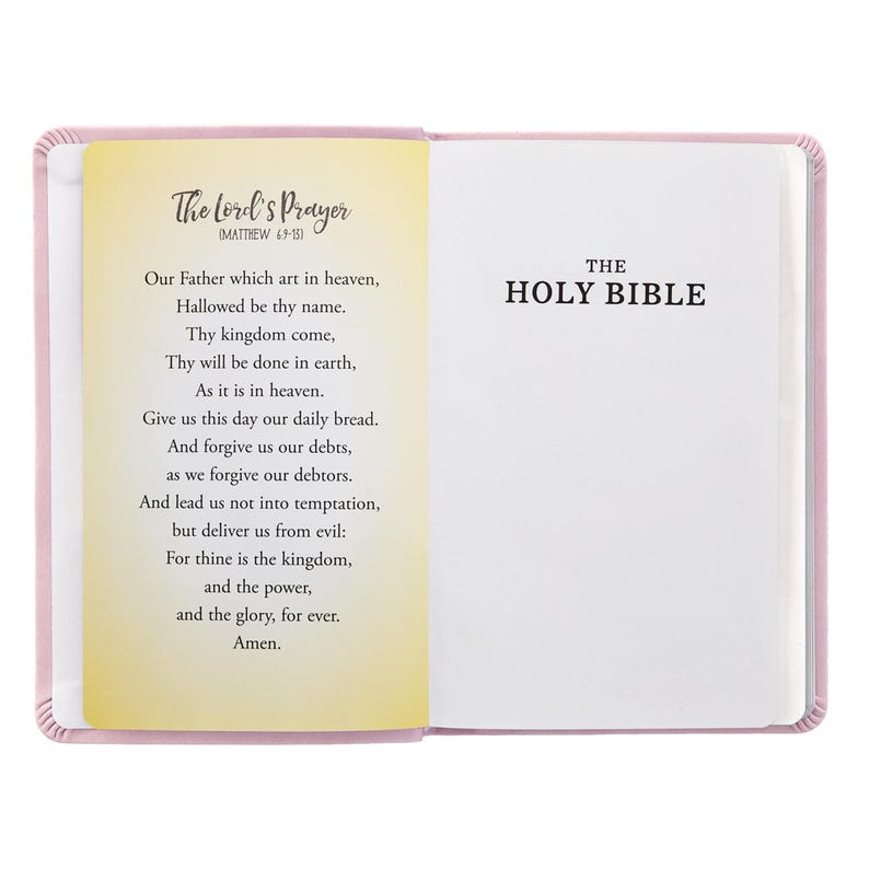 Personalized Baptism Bible – Religious Gift for Faith Milestone – KJV Bible - Keepsake For Baby - Children's Bible - Choose Pink Or Blue Bild 9