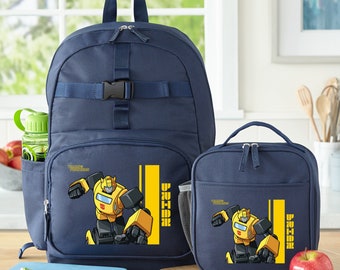 Transformers School Bag Set 9-Piece Model CLOU Backpack 1st Class | School Bag With Sports Bag | Blue Optimus Prime Bumblebee Car Robot | Rain Protection, Blue - View #7