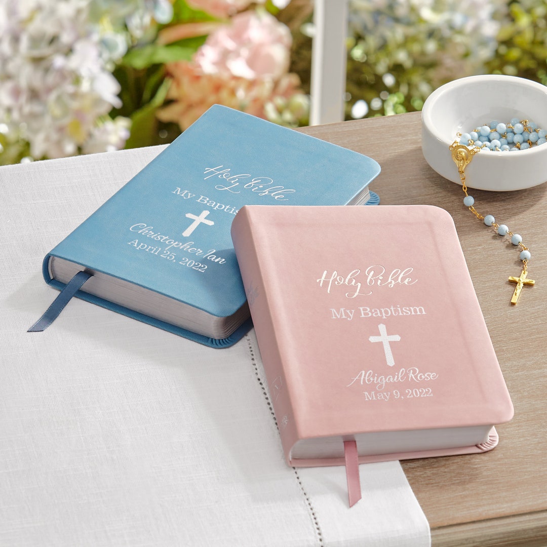 Personalized Baptism Bible Religious Gift for Faith Milestone KJV Bible