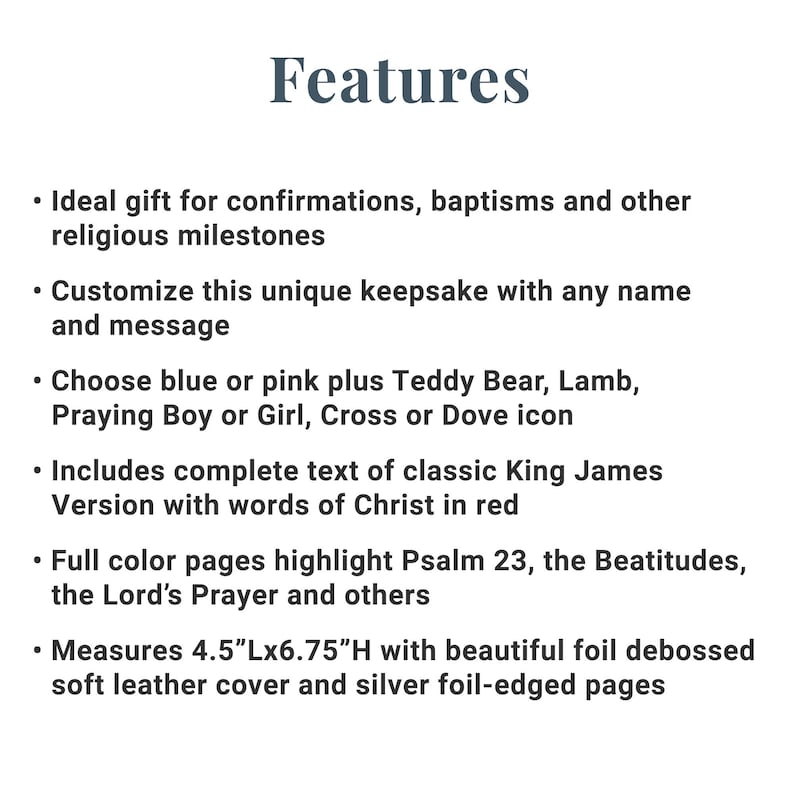 Personalized Create Your Own Children's Bible - Religious Gift - KJV Bible - Keepsake For Baby - Children's Bible - Choose Pink or Blue image 2