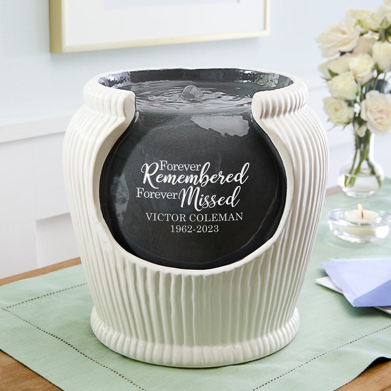 Personalized Remembered Forever Memorial Fountain