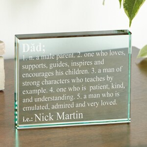 Personalized Definition Glass Block - Define Dad, Grandpa or Great Grandpa - Father&#39;s Day Keepsake - For Him - For Grandpa