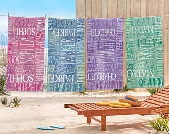 Personalized Signature Style Beach Towel-Customized Towel-For the Beach Lover-For the Pool Lover- Choose From 10 Colors-Available in 2 Sizes