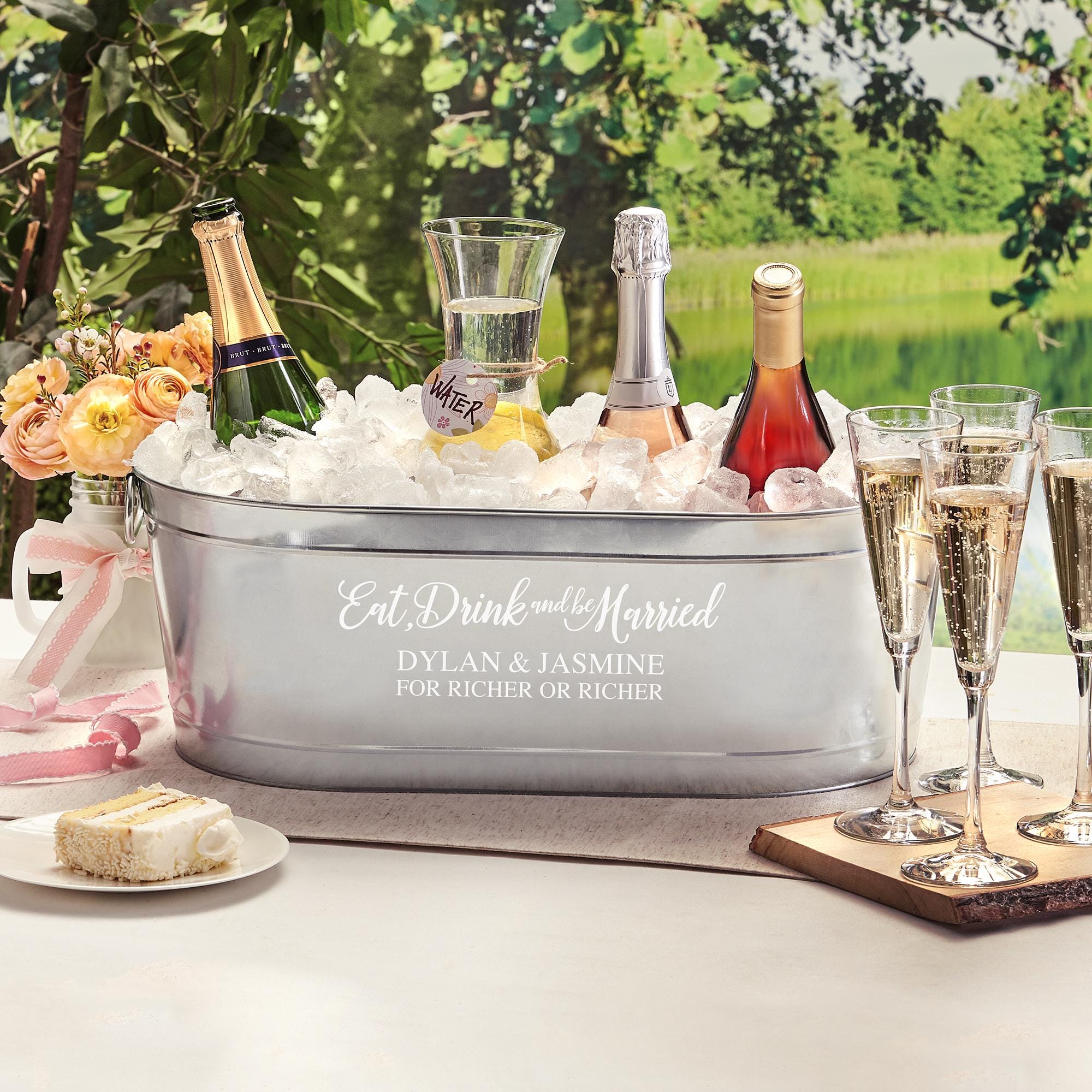 Beverage Tubs For Parties Personalized Beverage Tub With Stand For Wedding  Gift For Couple... Beer Chill Bottle Insulated, image size:2000x2000