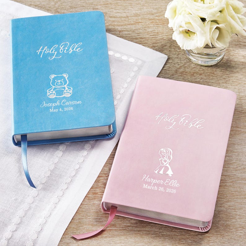 Personalized Create Your Own Children's Bible - Religious Gift - KJV Bible - Keepsake For Baby - Children's Bible - Choose Pink or Blue image 1