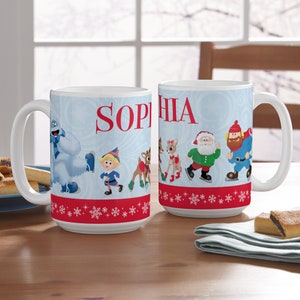 Personalized Rudolph® Skating Friends Mug - Christmas Kitchenware - For Her - For Him - Officially Licensed - Personalized Gift