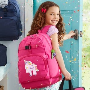 Personalized Girly Graphics Pink Backpack - Back to School - Kids School Bag - Book Bag Only Or Set With Lunchbox - Choose From 4 Designs