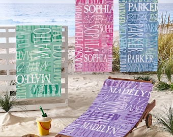 Personalized Signature Style Beach Towel-Customized Towel-For the Beach Lover-For the Pool Lover- Choose From 18 Colors-Available in 2 Sizes