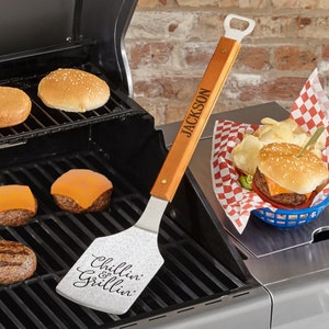 Personalized Chillin&#39; & Grillin&#39; Spatula/Bottle Opener - BBQ Tool- Grill Master Gift - Father&#39;s Day Gift - For Him