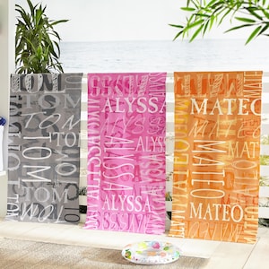 Personalized Signature Style Beach Towel-Customized Towel-For the Beach Lover-For the Pool Lover- Choose From 18 Colors-Available in 2 Sizes image 6