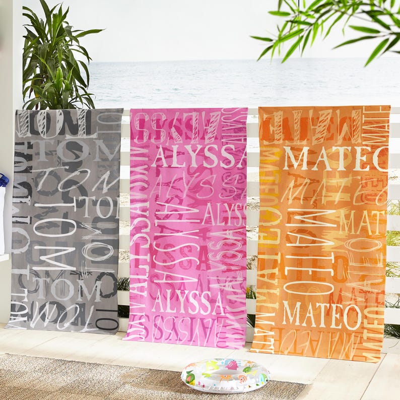 Personalized Signature Style Beach Towel-Customized Towel-For the Beach Lover-For the Pool Lover- Choose From 18 Colors-Available in 2 Sizes image 6