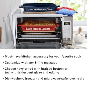 Personalized Ceramic Lasagna Baking Dish - Stoneware Dish - Mother's