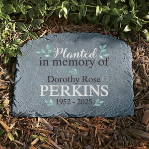 Personalized Memorial Garden Stone - Planted in Memory of Garden Stone - Sympathy Gift - Loss of Loved One - Grave Marker - Condolences