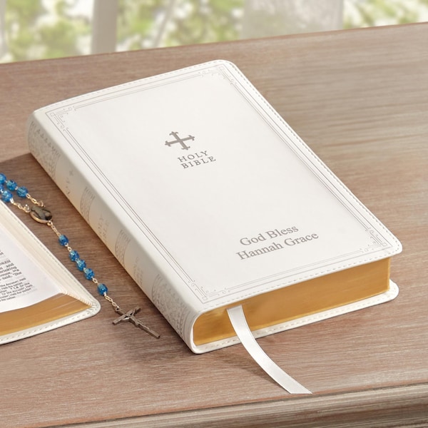 Personalized Bible - Catholic Bible - New & Old Testament - Gift of Faith - Customized with Message - New Revised Standard Version - NRSV