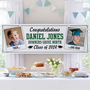 Personalized Graduation Photo Banner-Class of 2024-Graduation Party Décor-Choose from 6 Ft., 8 Ft. Or 10 Ft. Banner - Available in 7 Colors