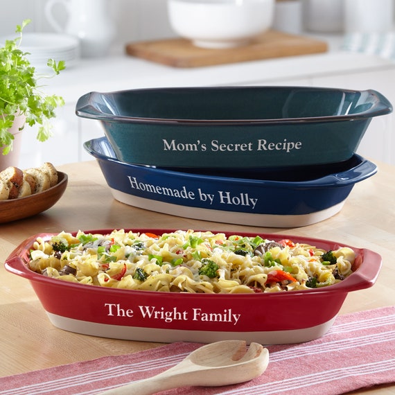 Personalized Ceramic Casserole Baking Dish Stoneware Serving - Etsy