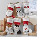 Personalized Christmas Stocking-Plush Stocking-Holiday Décor-Embroidered Name-Family Stockings-3D Plush Character- 6 Characters Available
