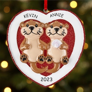 Personalized Our First Christmas Ornament - Christmas 2023 Keepsake - Couples Ornament - Otter Ornament