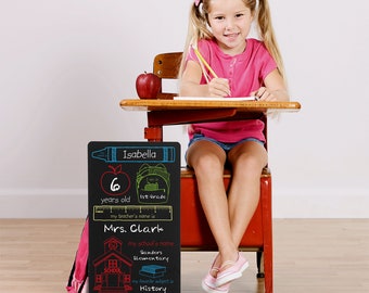 Personalized Back To School Chalkboard - First Day Sign - Back to School Photo Prop - First Day of School Sign - Back to School Board