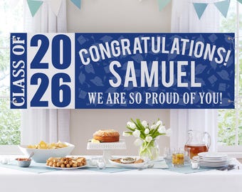 Personalized Class of 2026 Graduation Banner - Choose from 6 Ft., 8 Ft. Or 10 Ft. Banner - Available in 7 Colors