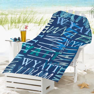 Personalized Signature Style Beach Towel-Customized Towel-For the Beach Lover-For the Pool Lover- Choose From 18 Colors-Available in 2 Sizes image 8