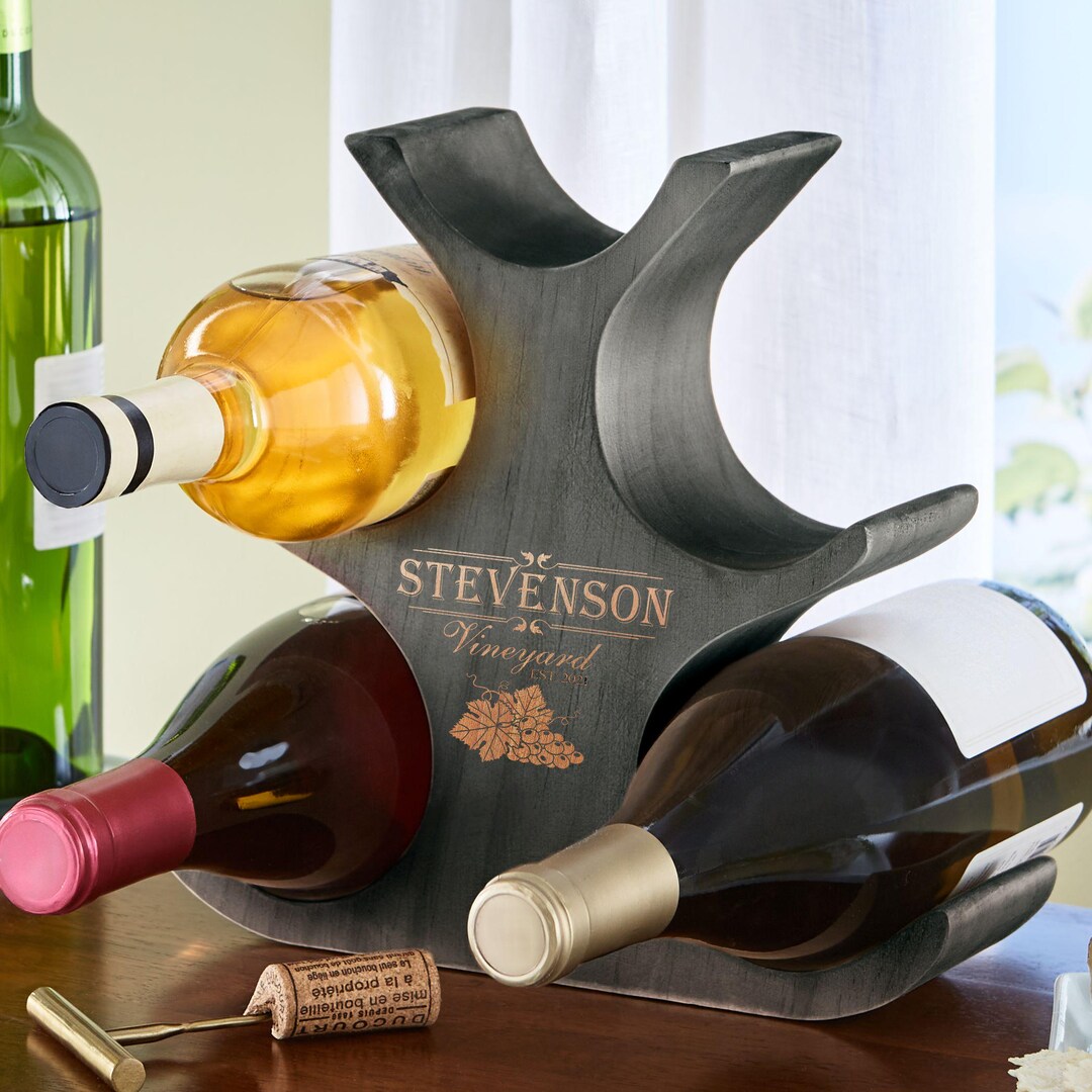 Personalized Wood Wine Tree - Wooden Wine Rack - Vineyard Wine Rack ...
