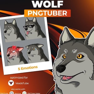 Wolf PNG Tuber Avatar for [Twitch | Kick | YouTube | Discord | Facebook | TikTok] ready to use VTuber Dog Husky Malamute