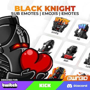 Black Knight Animated Sub Emotes - 8 Pack [Twitch | Kick | Discord]