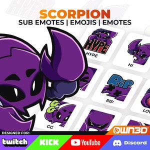 Scorpion Emotes - 8 Pack [Twitch | Kick | YouTube | Discord]