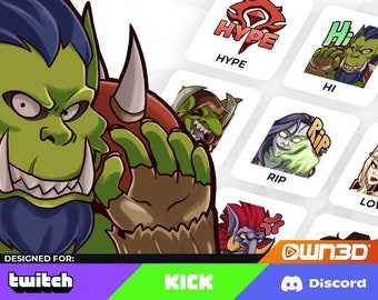 Classic WOW Horde Animated Sub Emotes - 8 Pack [Twitch | Kick | YouTube]