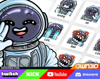 Astronaut Animated Sub Emotes - 8 Pack [Twitch | Kick | YouTube]