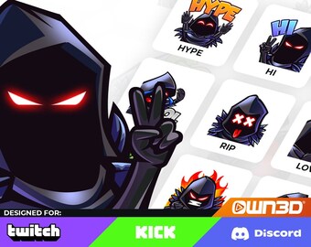 Raven Black Animated Sub Emotes - 8 Pack [Twitch | Kick | Discord]