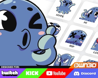 Oktopus Emotes - 8er Pack [Twitch | Kick | YouTube | Discord]