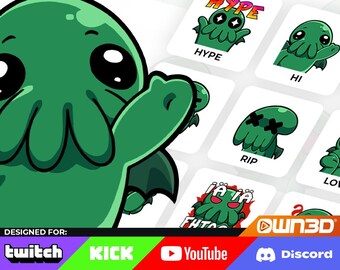 Cthulhu Animated Sub Emotes - 8 Pack [Twitch | Kick | YouTube]