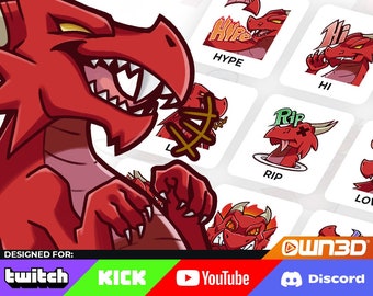 Dragon Emotes - 8 Pack [Twitch | Kick | YouTube | Discord]